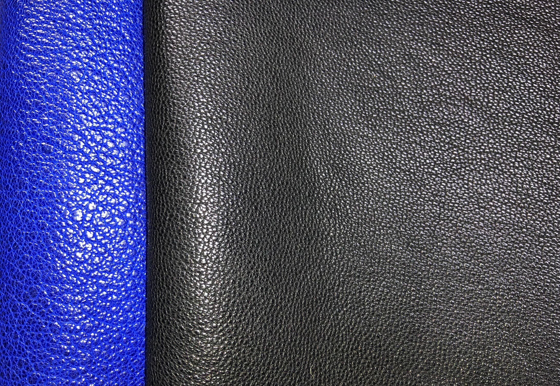 Black leather surface in a tight spiral.